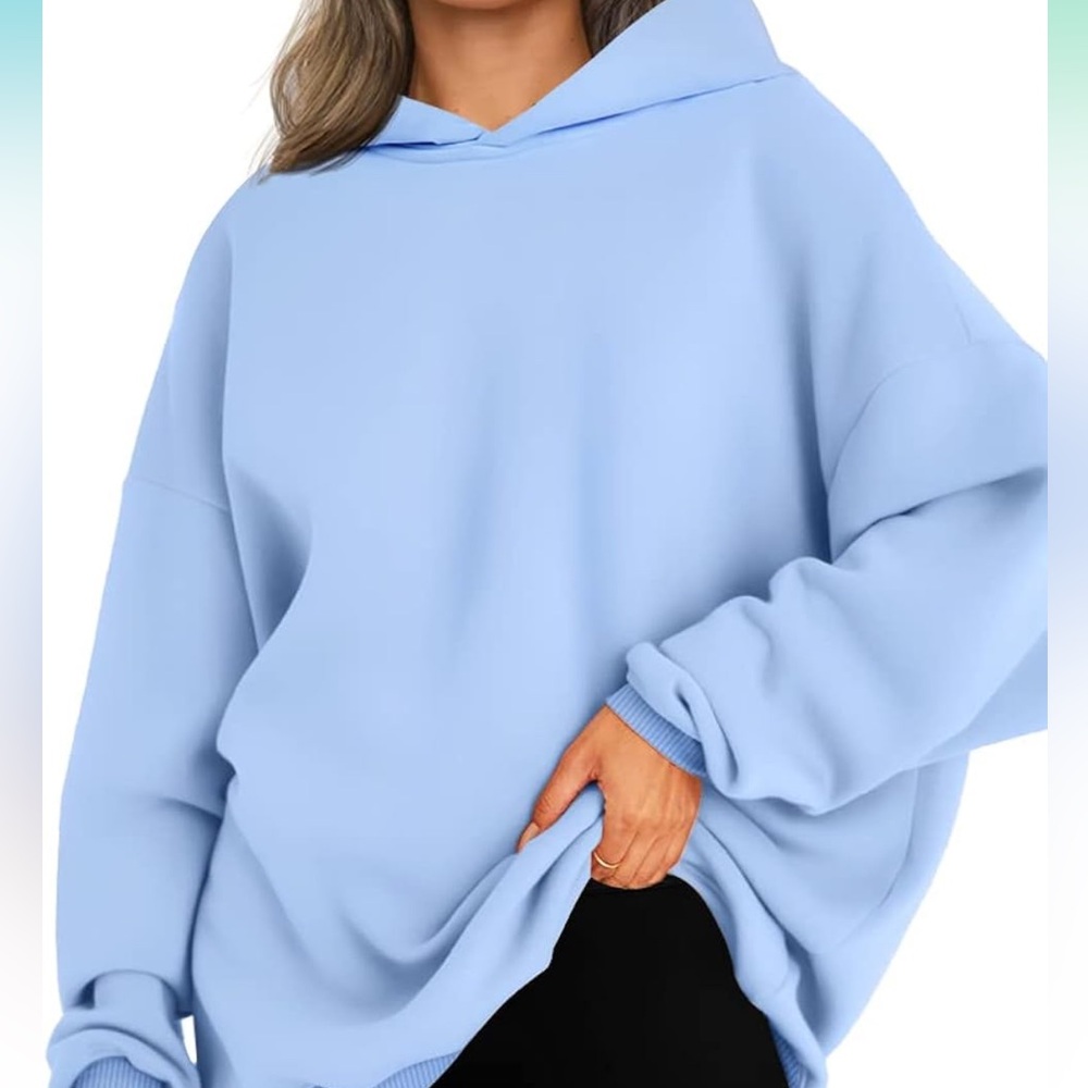 Trendy light blue hoodie